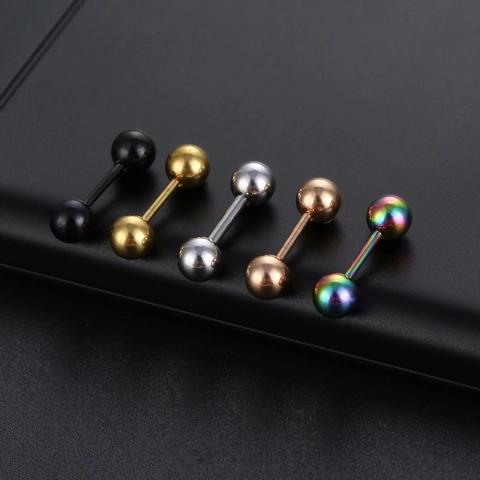 Bijoux de Piercing en Acier Inoxydable 316L Barbell Clou de Langue Boucles d'Oreilles Clous en Cartilage pour Hommes Femmes