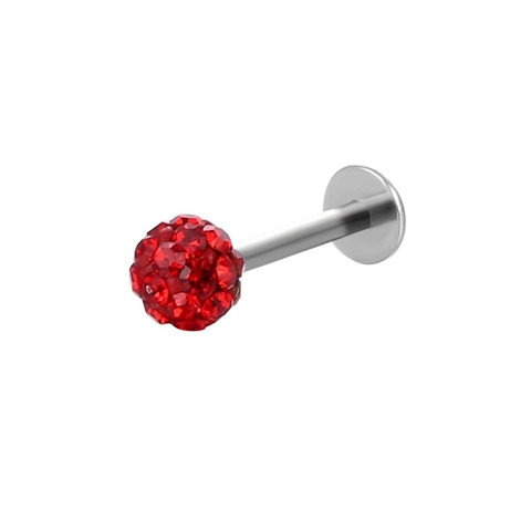 316L Stainless Steel Rhinestone Ball Labret Stud Lip Ring Ear Cartilage Piercing Jewelry For Women Men Multi Colors
