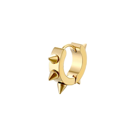 Punk Edelstahl Stachel Nieten Creolen Für Herren Damen Gold Schwarz Silber Huggie Ohrringe Rock Gothic Schmuck