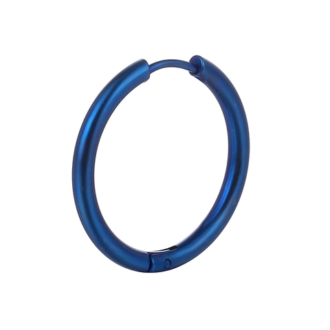 Edelstahl Creolen Für Damen Herren Blau Minimalistisch Galvanisiert Geometrisch Rund Kreis Piercing Ohrringe Schmuck