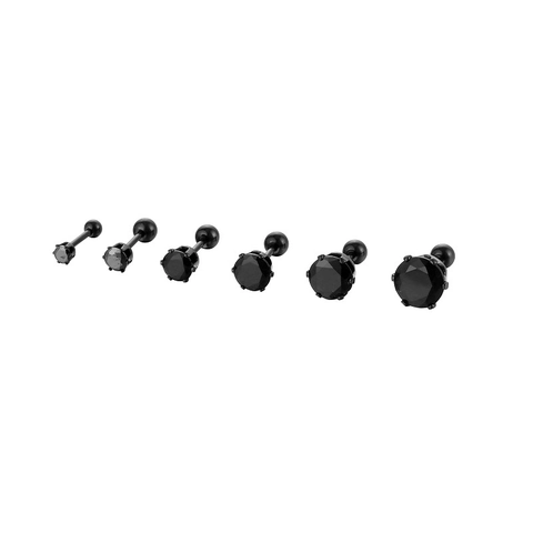 Mode Edelstahl Zirkon Ohrstecker Für Damen Herren Rund Geometrisch Schraubverschluss Ohrknochenstecker Minimalistischer Schmuck