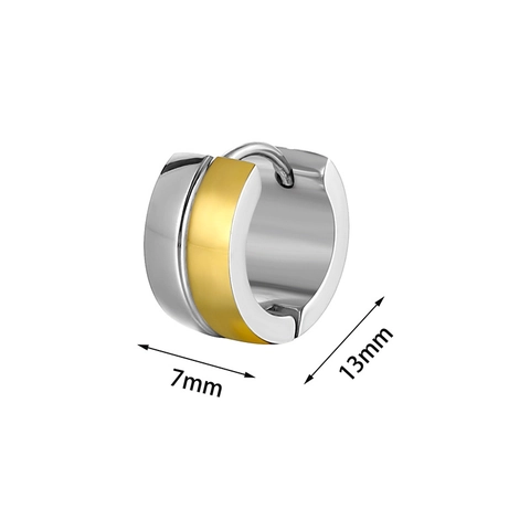 Unisex Zweifarbig Edelstahl Huggie Hoop Ohrringe Poliert Zweifarbig Geometrischer Schmuck Für Damen Herren Alltag