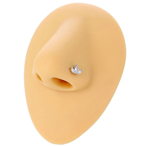 Piercing De Nariz En Forma De L De Cobre Con Zirconia Cúbica Corte Marquesa Joyas De Piercing Para Mujer Hombre Regalo