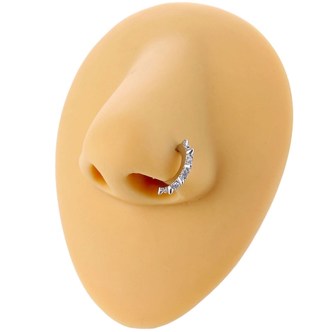 Aro de Nariz Punk Hip Hop con Puntas de Cobre con Zirconia Incrustada Aro Septum Abierto Oro Plata Joyería de Piercing para Hombre Mujer