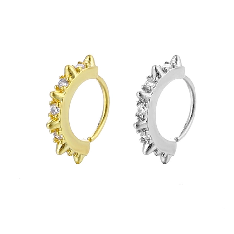 Aro de Nariz Punk Hip Hop con Puntas de Cobre con Zirconia Incrustada Aro Septum Abierto Oro Plata Joyería de Piercing para Hombre Mujer