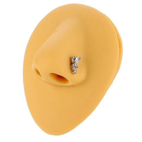 Sexy Piercing de Nariz de Mariposa en Forma de L Cobre Circonita Corte Marquisa Joyería de Perforación Color Oro Plata Para Mujer Accesorio Fiesta