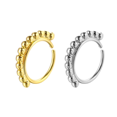 Anello al Naso in Rame con Perline Minimalista Cerchio Rotondo Piercing Gioielli per Donna Uomo Oro Argento Placcato