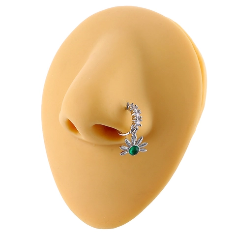 Copper Rhinestone Butterfly Snake Leaf Pendant Nose Ring Fashion Piercing Jewelry For Women Men Body Accessories