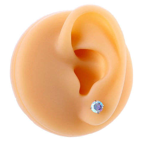 Fashion 316L Surgical Steel Cartilage Stud Earrings Zirconia Star Heart Flower Flat Back Screw Piercing Jewelry For Women