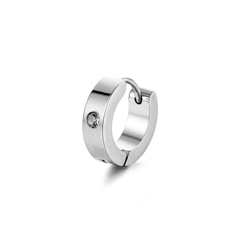 Unisex Titanstahl Strass Creolen Minimalistisch Trendig Individuell Ohrring Schmuck Für Herren Damen Alltag Accessoire