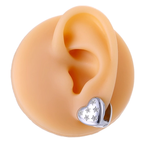 Mode Kupfer Huggie Ohrringe Mit Stern Herz Muster Poliert Gold Silber Plattiert Piercing Schmuck Für Damen Herren