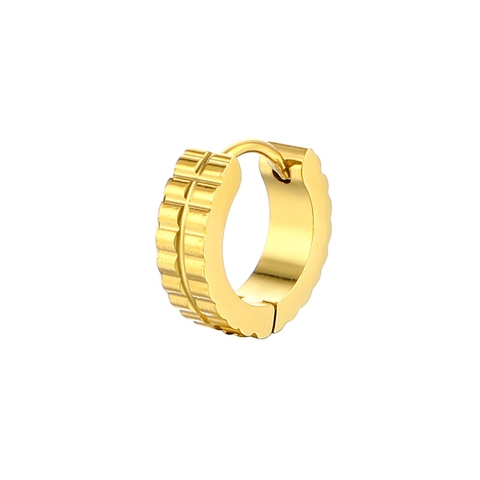316L Stainless Steel Gear Pattern Huggie Hoop Earrings Industrial Style Geometric Gold Silver Plated Jewelry For Men Women Daily Accessory
