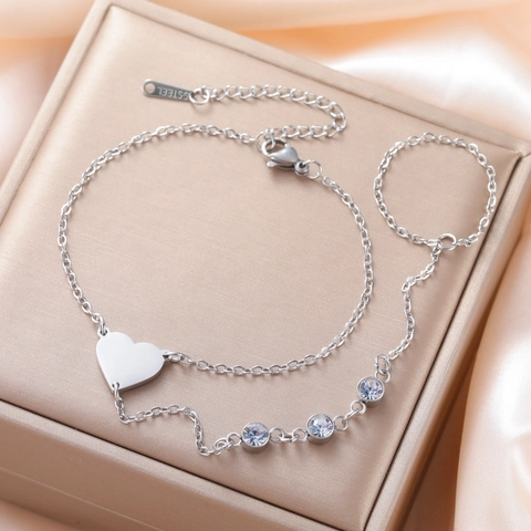 Women's 304 Stainless Steel Ring Bracelet Integrated Chain Minimalist Heart Hollow Star Hand Harness Jewelry Zirconia Adjustable Chain Jewelry Gift