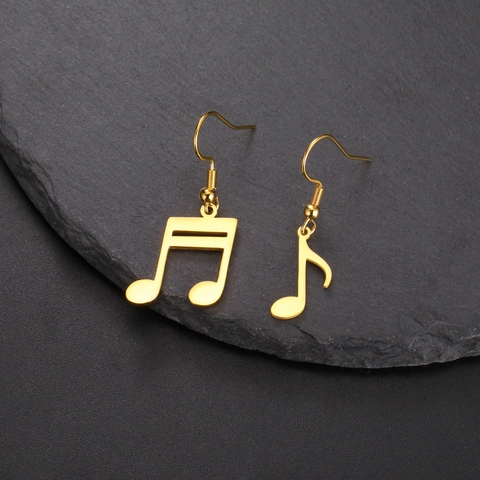 Pendientes Colgantes Minimalistas de Acero Inoxidable 304 con Nota Musical para Mujeres Niñas Símbolo de Música Joyería Regalo