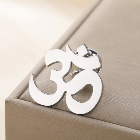 Spilla da Bavero in Acciaio Inossidabile Vintage Per Uomo Donna Religiosa Om Infinito Pace Khanda Ankh Occhio di Horus Foglia Gioielli