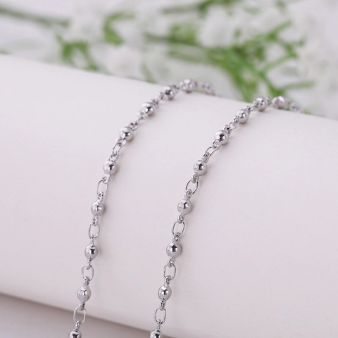Silver Copper Round Bead Eyewear Chain Multi-functional Anti-lost Mask Strap Adjustable Silicone Loops Glasses Holder For Women