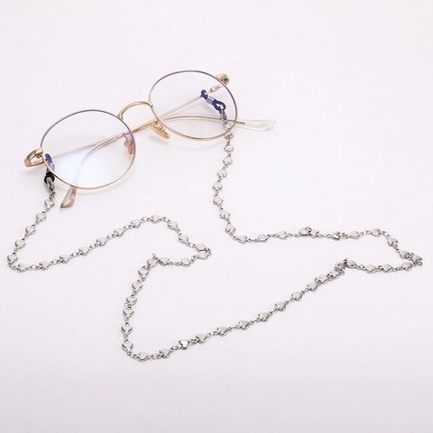 Titanium Steel Heart Cross Bead Glasses Chain For Women Fashion Sunglasses Lanyard Mask Holder Anti-lost Strap Accessory
