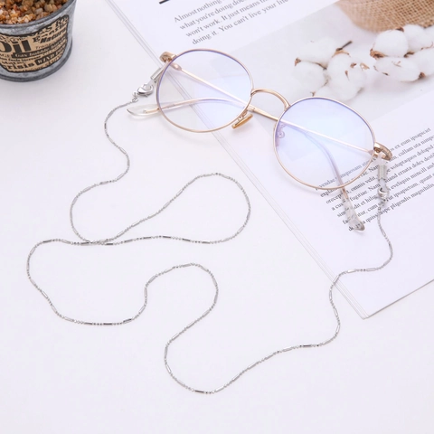 Koperen Kraal Cilindrische Brillenketting Antislip Masker Lanyard Voor Dames Heren Retro Goud Zilver Rozegoud Brillen Accessoires