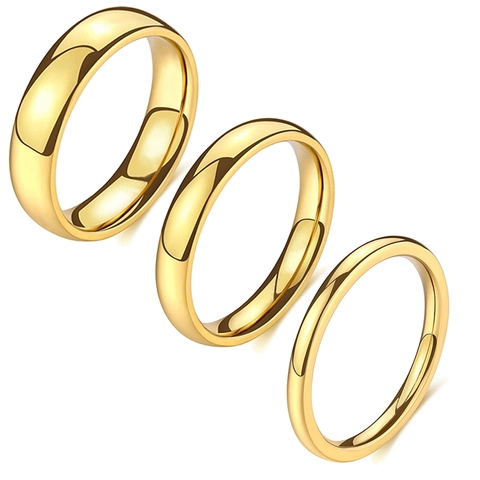 Polierter Edelstahl Bandring Minimalistisch Gewölbt Schlicht Hochzeit Verlobung Pärchen Fingerring Für Damen Herren Schmuck
