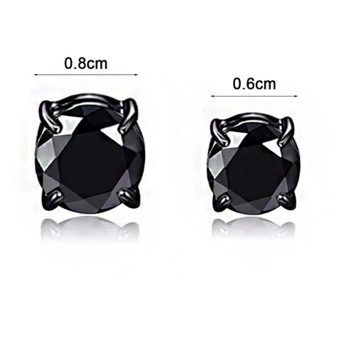 Magnetic Zirconia Stud Earrings Non Pierced Round 4 Prong Gold Silver Rose Gold Black For Men Women Fashion Jewelry