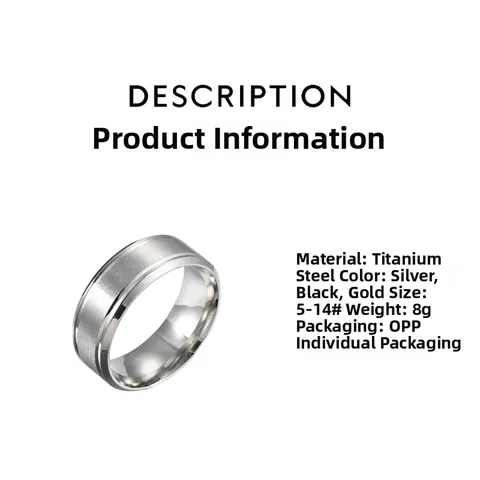 Minimalistischer Edelstahlring Für Herren Gebürstetes Mattes Finish Stufenkante Gold Silber Schwarz Modering Schmuck Geschenk