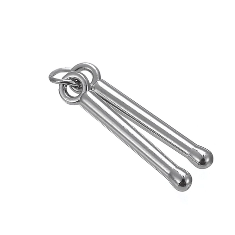 Alloy Drumstick Pendant Charms Antique Gold Silver Plated Musical Instrument Accessories For DIY Jewelry Making Necklace Bracelet