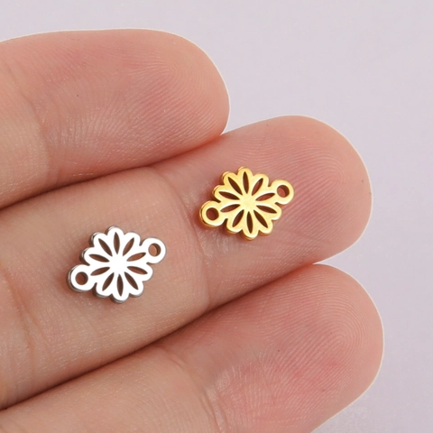 Hohle Gänseblümchen Blume Verbinder 304 Edelstahl Anhänger Charms Für DIY Schmuckherstellung Halsketten Armbänder Zubehör