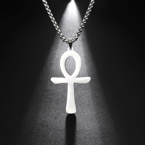 304 Edelstahl Ägyptisches Ankh Kreuz Anhänger Halskette Für Herren Damen Altes Lebensschlüssel Symbol Religiöser Schmuck Geschenk