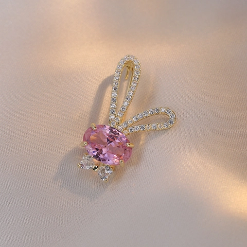 Spilla In Rame Zirconia Rosa A Forma Di Coniglio Per Donna Modello Di Cuore Spilla Da Risvolto Animale Gioiello Regalo