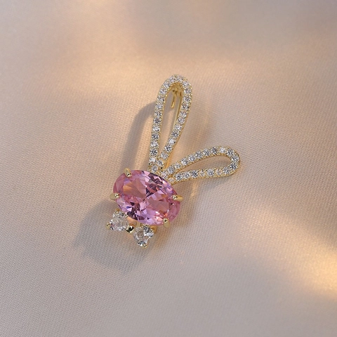 Spilla In Rame Zirconia Rosa A Forma Di Coniglio Per Donna Modello Di Cuore Spilla Da Risvolto Animale Gioiello Regalo