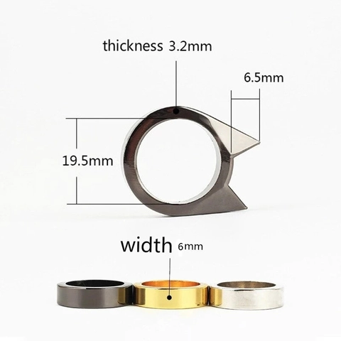 Punk Titanium Staal Kattenoor Zelfverdediging Ring Gothic Industriële Stijl Overlevingsgereedschap Ring Voor Heren Dames