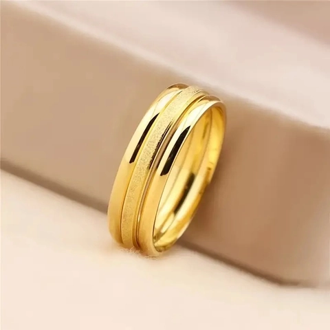 Anillos de Acero de Titanio Minimalistas para Mujer Oro Oro Rosa Plata Apilables Mate Pulido Anillos de Banda Fina Joyería de Moda Regalo