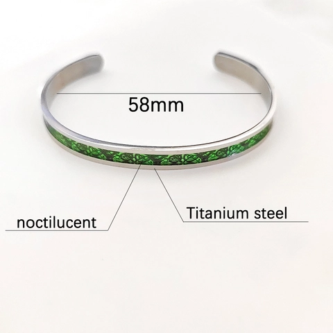 Vintage Titanium Steel Luminous Dragon Pattern Cuff Bracelet For Men Gothic Celtic Knot Night Glow Bangle Jewelry Gift