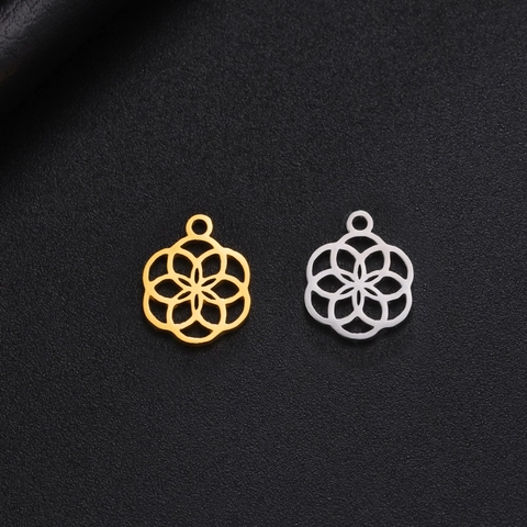 Stainless Steel Hollow Mandala Flower Celtic Knot Pendant Charms For DIY Necklace Bracelet Jewelry Making Small Pendants