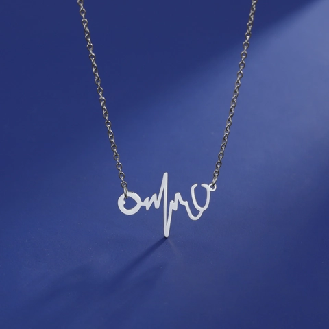 Edelstahl Stethoskop EKG Herzschlag Anhänger Halskette Für Krankenschwester Arzt Medizinstudent Herz Schmuck Geschenk