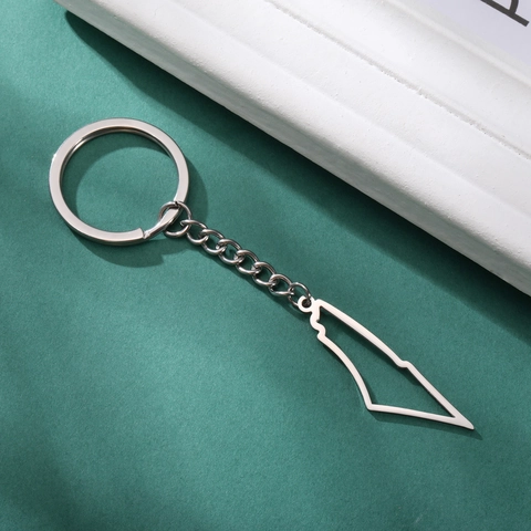 Stainless Steel Map Keychain Hollow Geographic Country Outline Pendant Fashion Metal Key Ring For Daily Travel Accessories