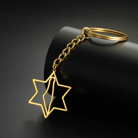 Portachiavi In Acciaio Inossidabile Stella Di David Mappa Di Israele Ciondolo Cavo Personalizzato Gioielli Per Uomo Donna
