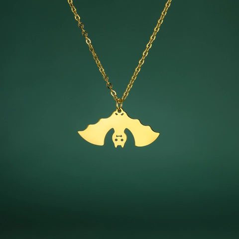 Collana con Pendente a Forma di Pipistrello in Acciaio Inossidabile Minimalista per Uomo Donna Gioielli Moda