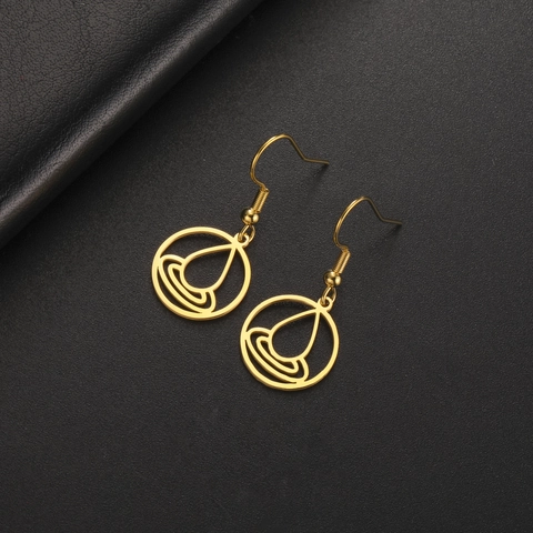 Pendientes Colgantes de Gota de Agua de Acero Inoxidable de Moda Pendientes de Aro Geométricos Redondos Huecos para Mujer Joyería Minimalista