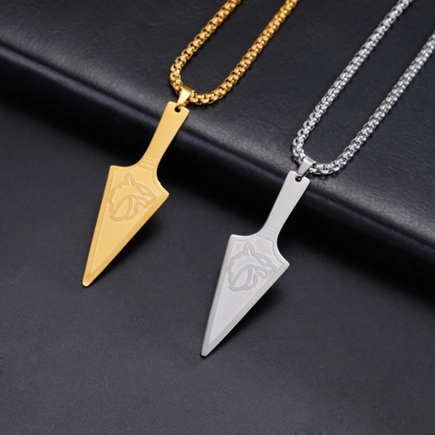 Punk Wolf Head Egyptian Ankh Cross Arrow Pendant Necklace For Men Stainless Steel Viking Amulet Jewelry Gold Silver Tone Box Chain