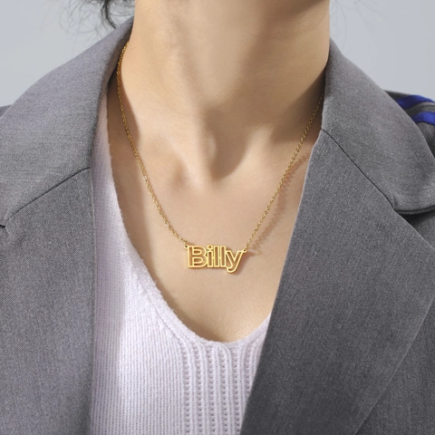 Personalisierte Edelstahl Namenskette Für Damen Herren Vergoldet Versilbert Brief Anhänger Mode Schmuck Geschenk