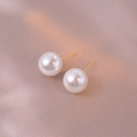 Elegante Muschelperle Ohrstecker Mit 925 Sterlingsilber Ohrstecker-Stift Französischer Retro Minimalistisch Damen Schmuck