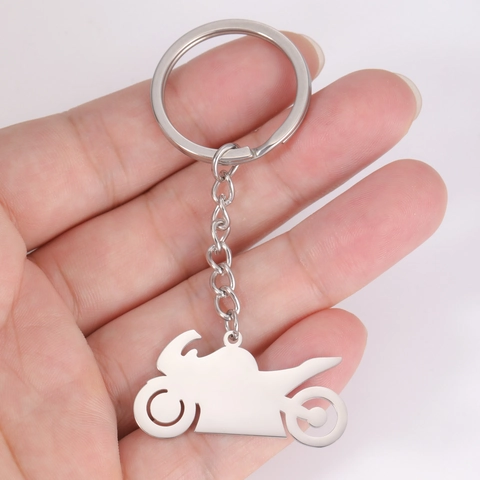 Llavero Creativo de Acero Inoxidable con Silueta de Motocicleta Avión Helicóptero Anillo de Llave Minimalista de Acero de Titanio