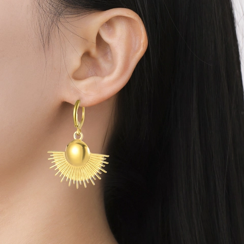 Orecchini a Cerchio Pendenti Vintage in Acciaio Inossidabile a Forma di Serpente Farfalla Cuore Stella per Donna Placcati Oro 18K