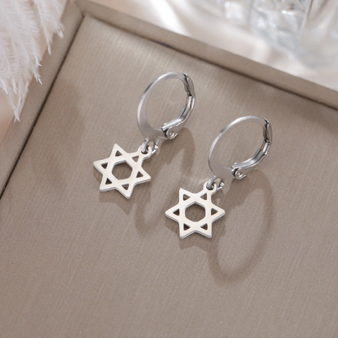 Stainless Steel Hoop Earrings With Charms Heart Snake Cross Butterfly Bird Star Of David Lightning Basketball For Women Men