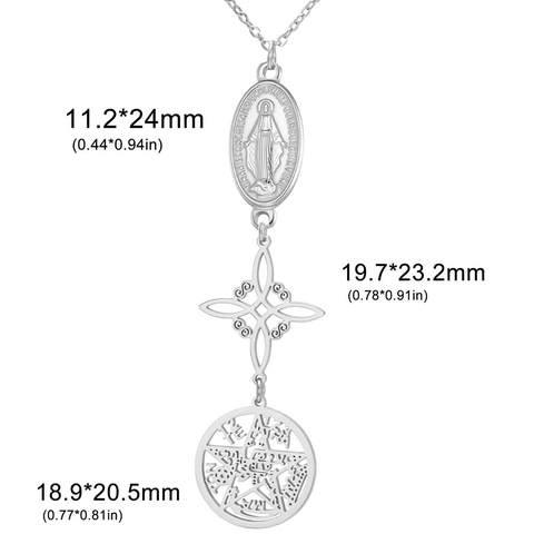 Edelstahl Hexenknoten Pentagramm Heilige Geometrie Anhänger Halskette Mystische Religiöse Symbole Mehrlagiger Schmuck