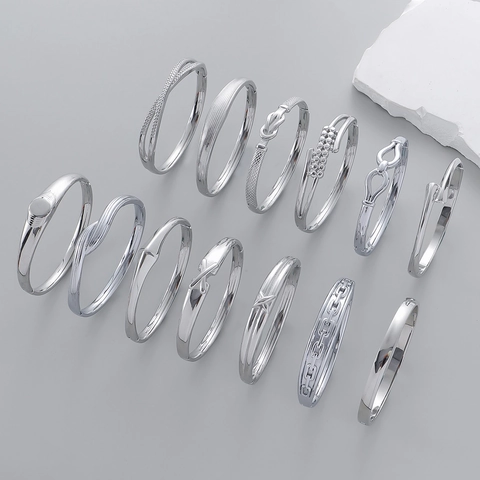 Minimalistischer Edelstahl Offener Armreif Für Damen Silber Poliert Geometrisches X Knoten Unendlichkeit Design Mode Schmuck Armband