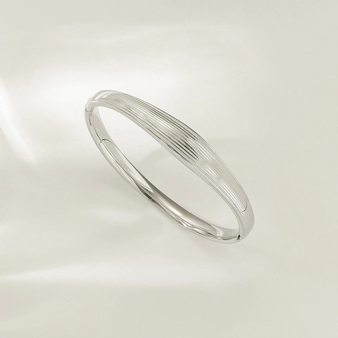 Minimalistischer Edelstahl Offener Armreif Für Damen Silber Poliert Geometrisches X Knoten Unendlichkeit Design Mode Schmuck Armband