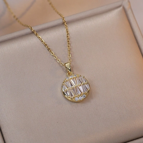 Fashion Stainless Steel Chain Zirconia Pendant Necklace Clover Rabbit Butterfly Heart For Women Gold Silver Jewelry