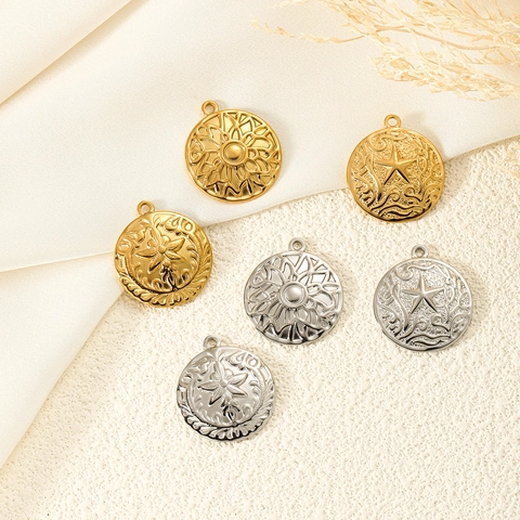 Stainless Steel Fruit Shape Pendant Strawberry Mango Passion Fruit Slices DIY Jewelry Making Accessories Gold Silver Metal Pendants